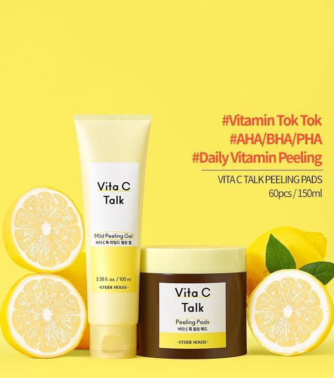 Tẩy Da Chết Etude House Vita C Talk Peeling Pads - Kallos Vietnam