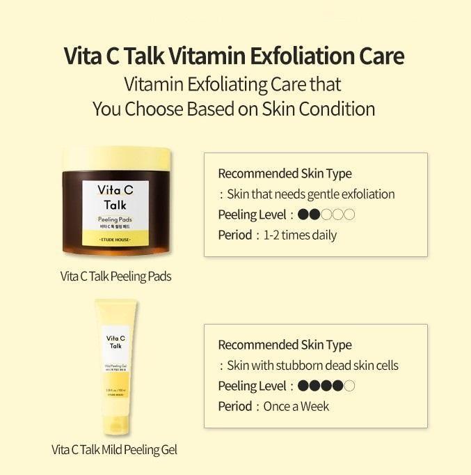 Tẩy Da Chết Etude House Vita C Talk Peeling Pads - Kallos Vietnam