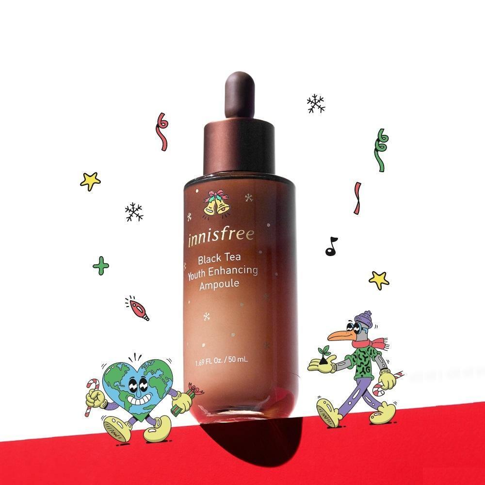 Tinh Chất Innisfree Green Holidays Black Tea Youth Enhancing Ampoule - Kallos Vietnam