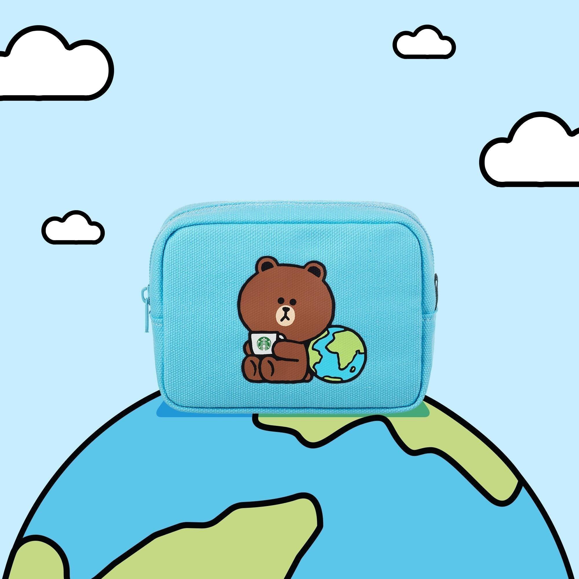 Túi Starbucks Line Friends Brown Earth Day Pouch - Kallos Vietnam